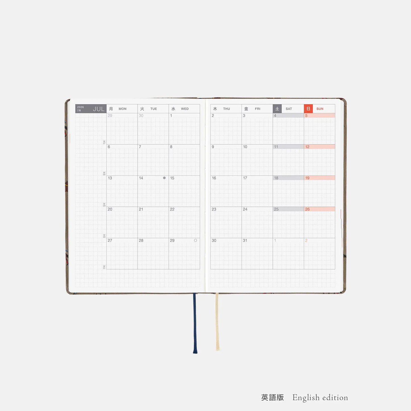 PRE-ORDER Hobonichi Techo 2026 Bow & Tie: Galloping Horses HON  / A6 Size / Daily / Jan start / Mon start - English Edition