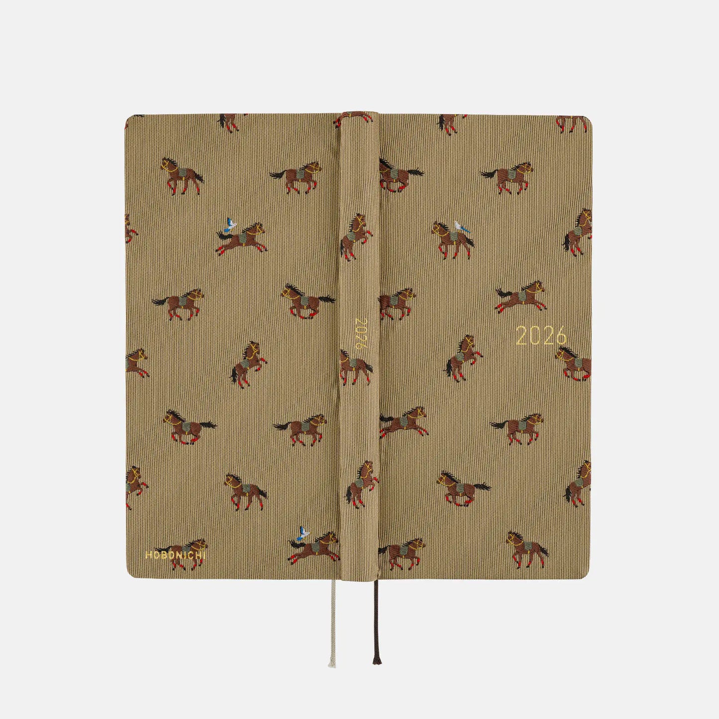 Weeks MEGA, Hobonichi Techo 2026 Bow & Tie: Galloping Horses Weeks Mega Hardcover Book / Weekly Horizontal / Jan start / Mon start - English Edition