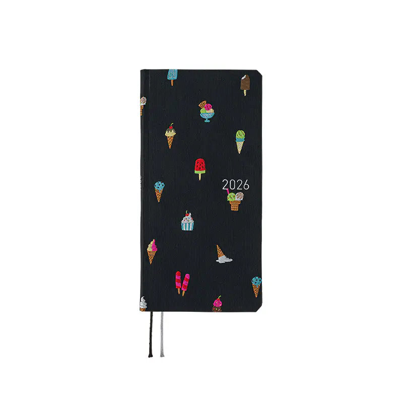 PRE-ORDER Hobonichi Techo 2026 Bow & Tie: Happy Ice Cream Weeks Hardcover Book / Weekly Horizontal / Jan start / Mon start - English Edition