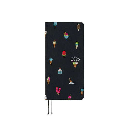 PRE-ORDER Hobonichi Techo 2026 Bow & Tie: Happy Ice Cream Weeks Hardcover Book / Weekly Horizontal / Jan start / Mon start - English Edition