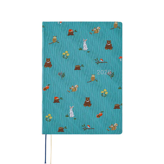 PRE-ORDER Hobonichi Techo 2026 Bow & Tie: In the Forest HON / A5 Size / Daily / Jan start / Mon start - English Edition