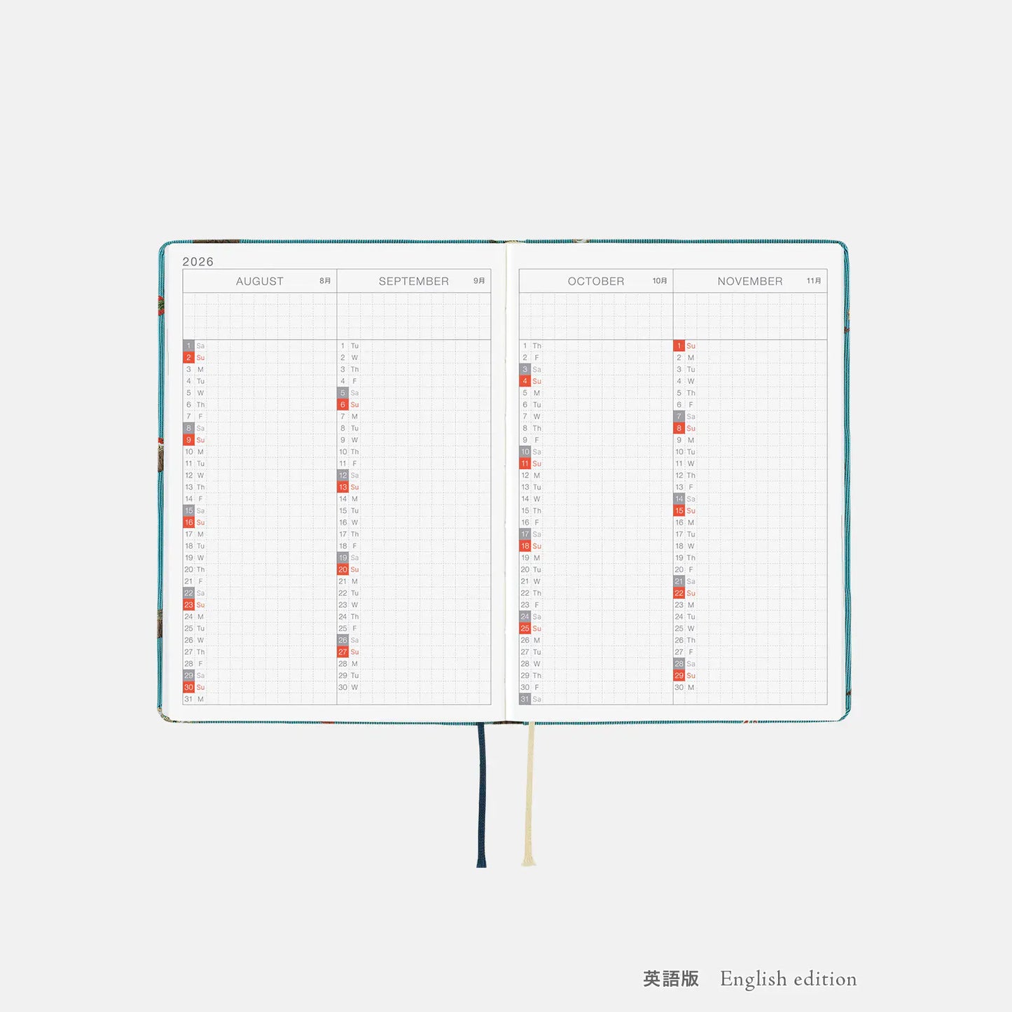 PRE-ORDER Hobonichi Techo 2026 Bow & Tie: In the Forest HON  / A6 Size / Daily / Jan start / Mon start - English Edition