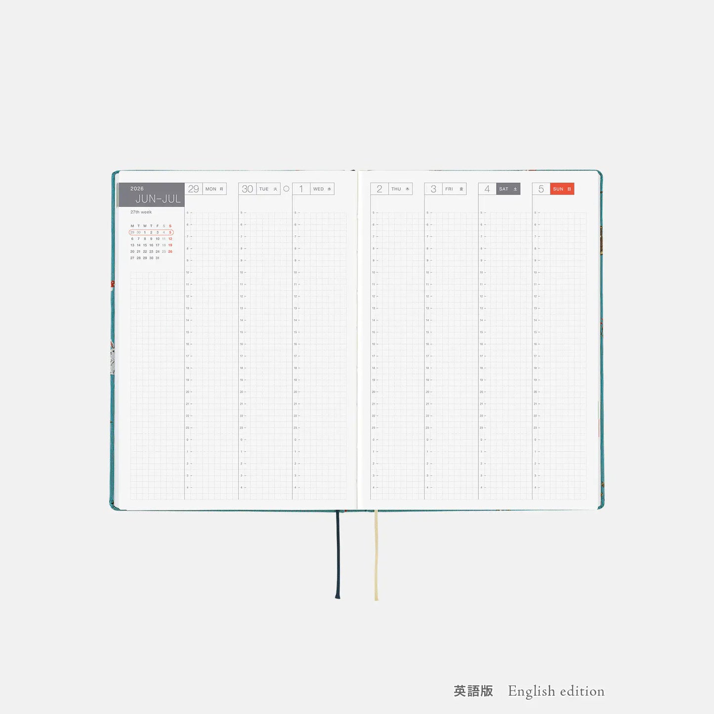 PRE-ORDER Hobonichi Techo 2026 Bow & Tie: In the Forest HON / A5 Size / Daily / Jan start / Mon start - English Edition