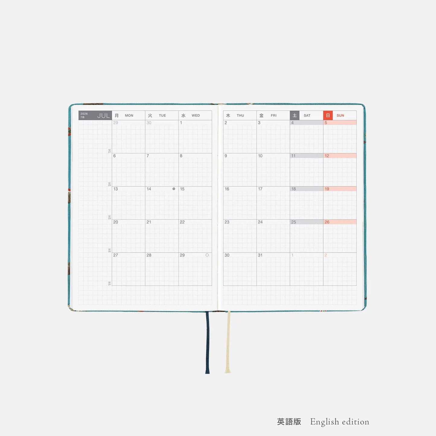 PRE-ORDER Hobonichi Techo 2026 Bow & Tie: In the Forest HON  / A6 Size / Daily / Jan start / Mon start - English Edition