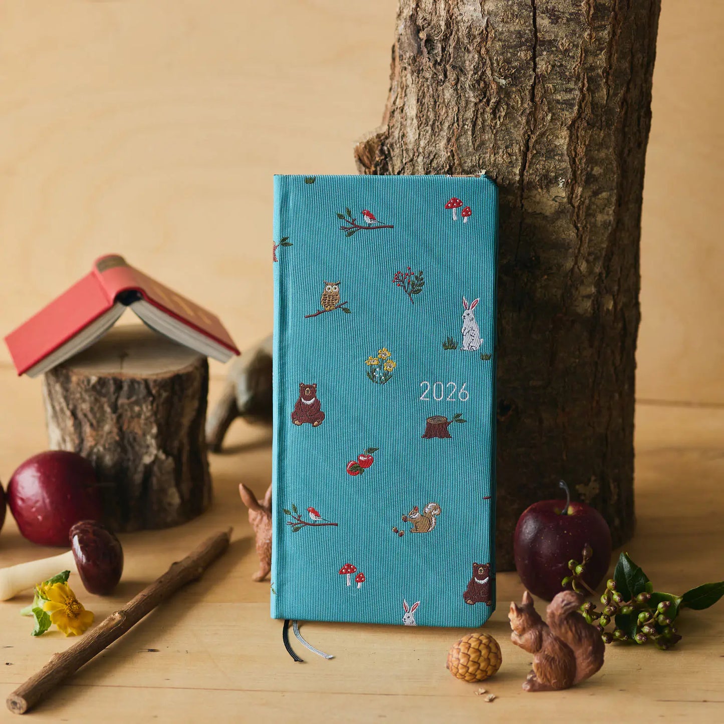 Weeks MEGA, Hobonichi Techo 2026 Bow & Tie: In the Forest Weeks Mega Hardcover Book / Weekly Horizontal / Jan start / Mon start - English Edition