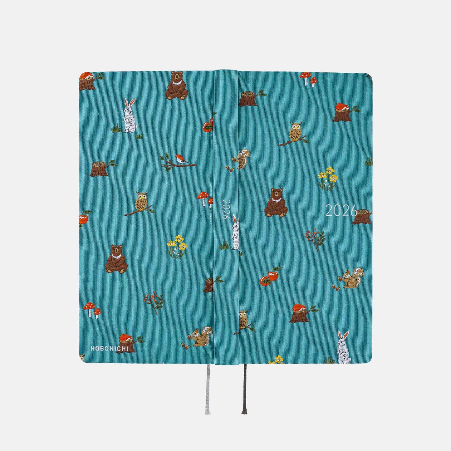 Weeks MEGA, Hobonichi Techo 2026 Bow & Tie: In the Forest Weeks Mega Hardcover Book / Weekly Horizontal / Jan start / Mon start - English Edition