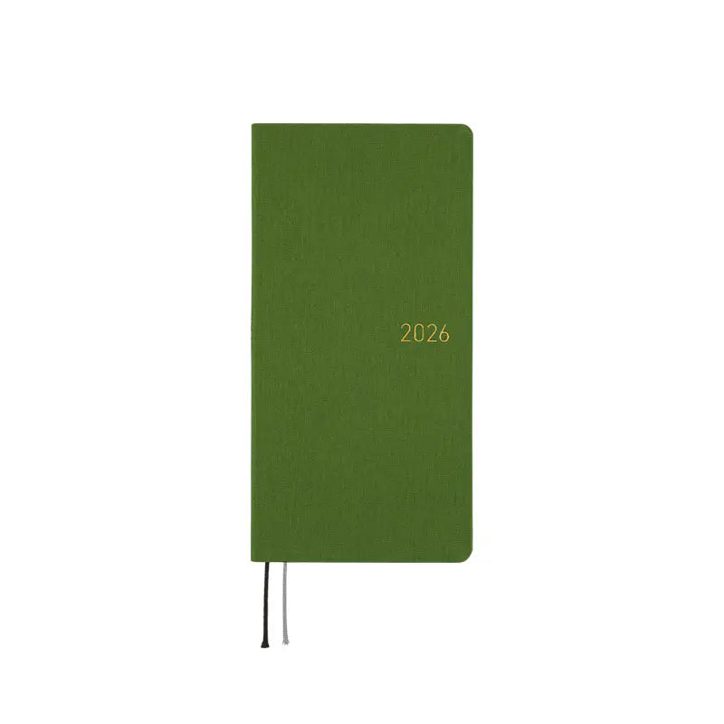 Hobonichi Techo 2026 Colors: Antique Green Weeks Hardcover Book / Weekly Horizontal / Jan start / Mon start - English Edition