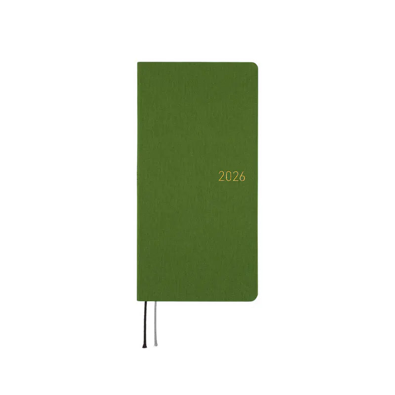 Weeks MEGA, Hobonichi Techo 2026 Colors: Antique Green Weeks Mega Hardcover Book / Weekly Horizontal / Jan start / Mon start - English Edition