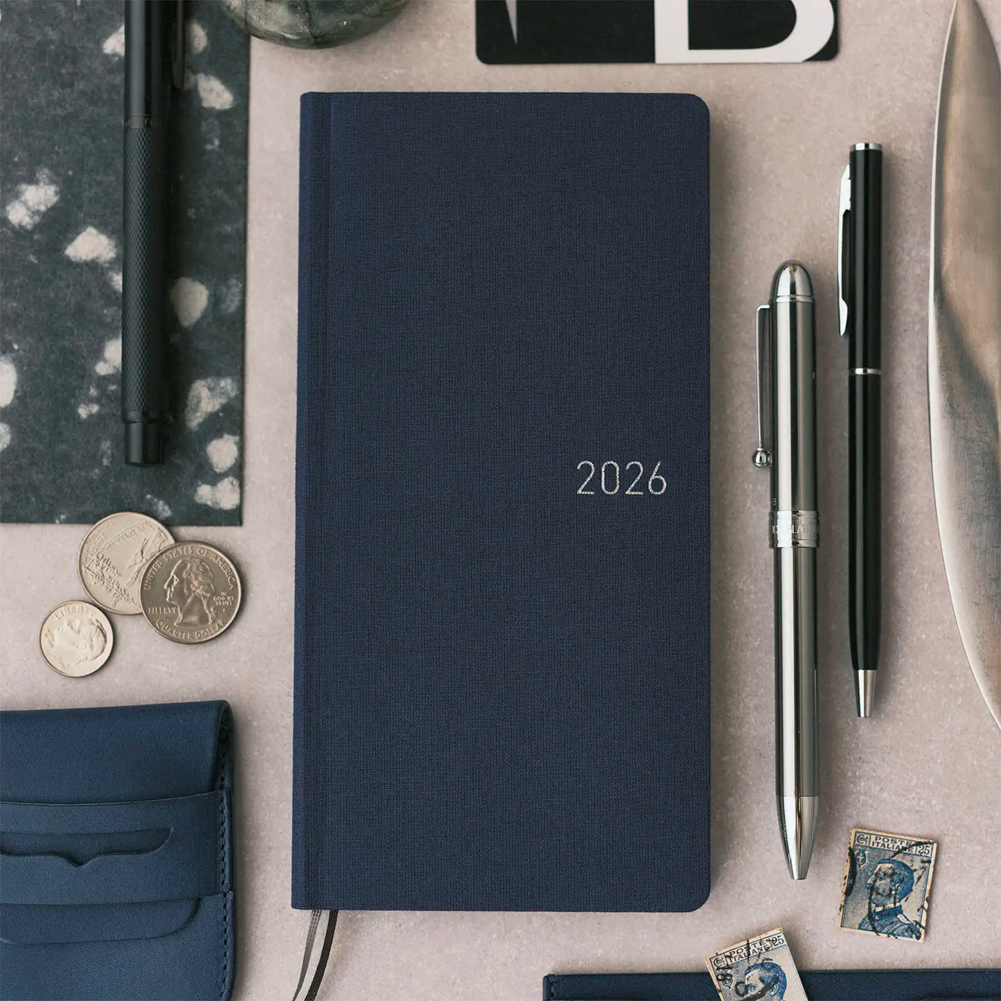 PRE-ORDER Weeks MEGA, Hobonichi Techo 2026 Colors: Cosmo Blue Weeks Mega Hardcover Book / Weekly Horizontal / Jan start / Mon start - English Edition