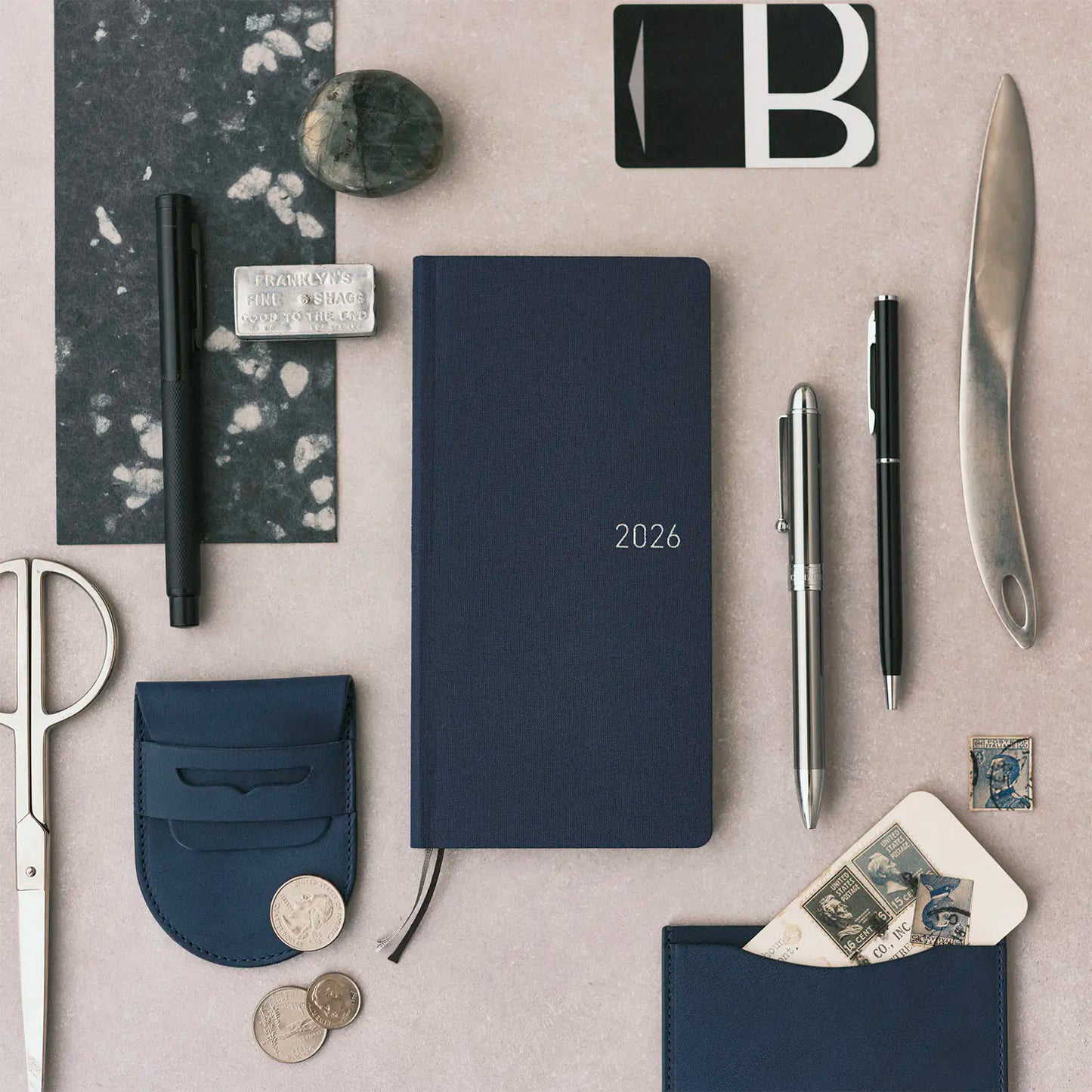 PRE-ORDER Weeks MEGA, Hobonichi Techo 2026 Colors: Cosmo Blue Weeks Mega Hardcover Book / Weekly Horizontal / Jan start / Mon start - English Edition