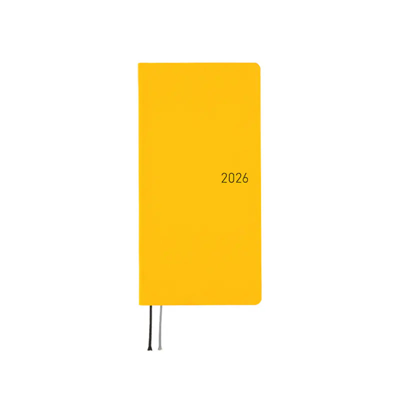 Weeks MEGA, Hobonichi Techo 2026 Colors: Full Moon Yellow Weeks Mega Hardcover Book / Weekly Horizontal / Jan start / Mon start - English Edition
