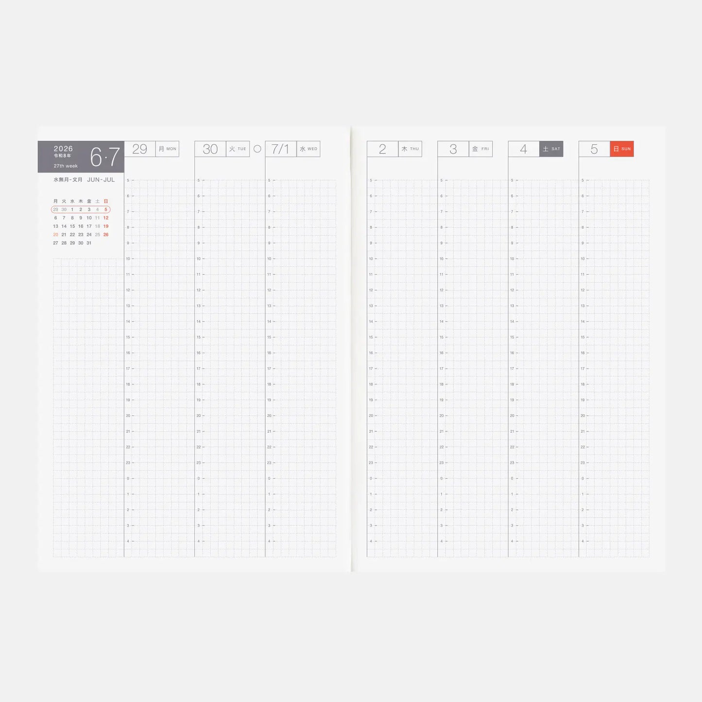 Hobonichi Techo 2026 Cousin Avec Book (July Start) A5 Size / Daily Single 6-month book / Jul start / Mon start