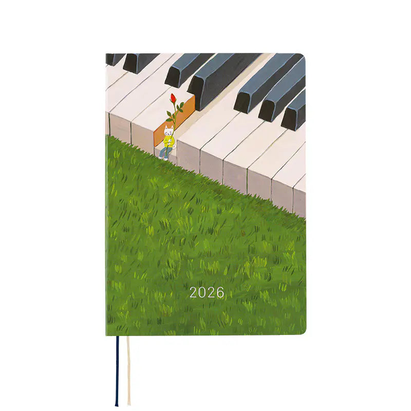 PRE-ORDER Hobonichi Techo 2026 Hiroko Kubota: Waiting on the Chord HON / A5 Size / Daily / Jan start / Mon start - English Edition