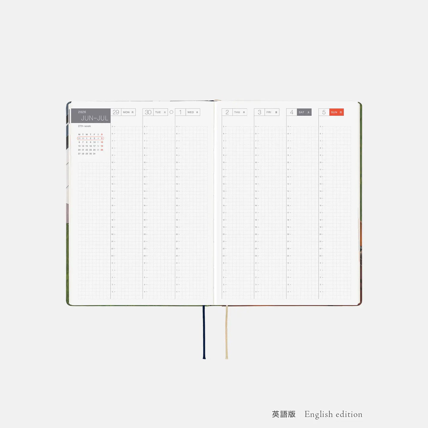 PRE-ORDER Hobonichi Techo 2026 Hiroko Kubota: Waiting on the Chord HON / A5 Size / Daily / Jan start / Mon start - English Edition