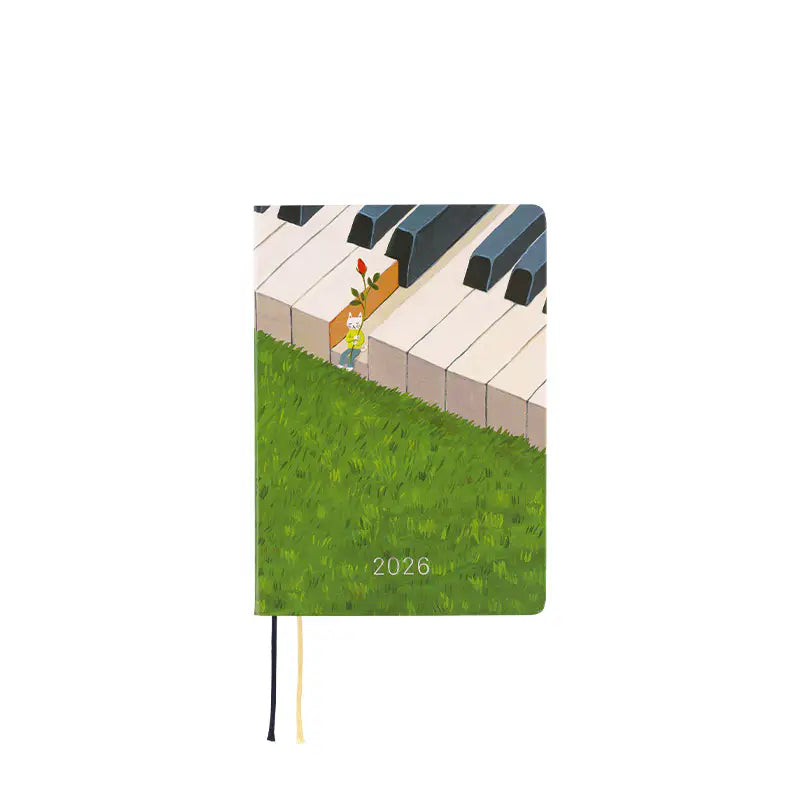 PRE-ORDER Hobonichi Techo 2026 Hiroko Kubota: Waiting on the Chord HON  / A6 Size / Daily / Jan start / Mon start - English Edition