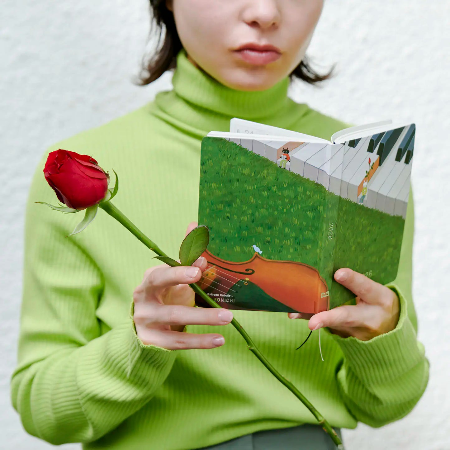 PRE-ORDER Hobonichi Techo 2026 Hiroko Kubota: Waiting on the Chord HON  / A6 Size / Daily / Jan start / Mon start - English Edition