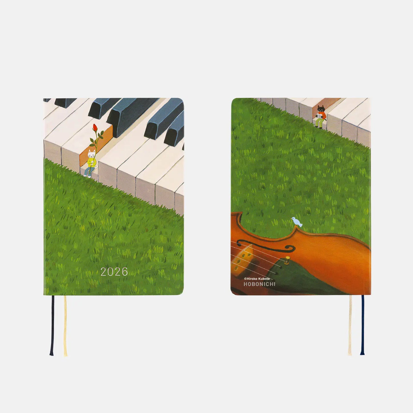PRE-ORDER Hobonichi Techo 2026 Hiroko Kubota: Waiting on the Chord HON  / A6 Size / Daily / Jan start / Mon start - English Edition