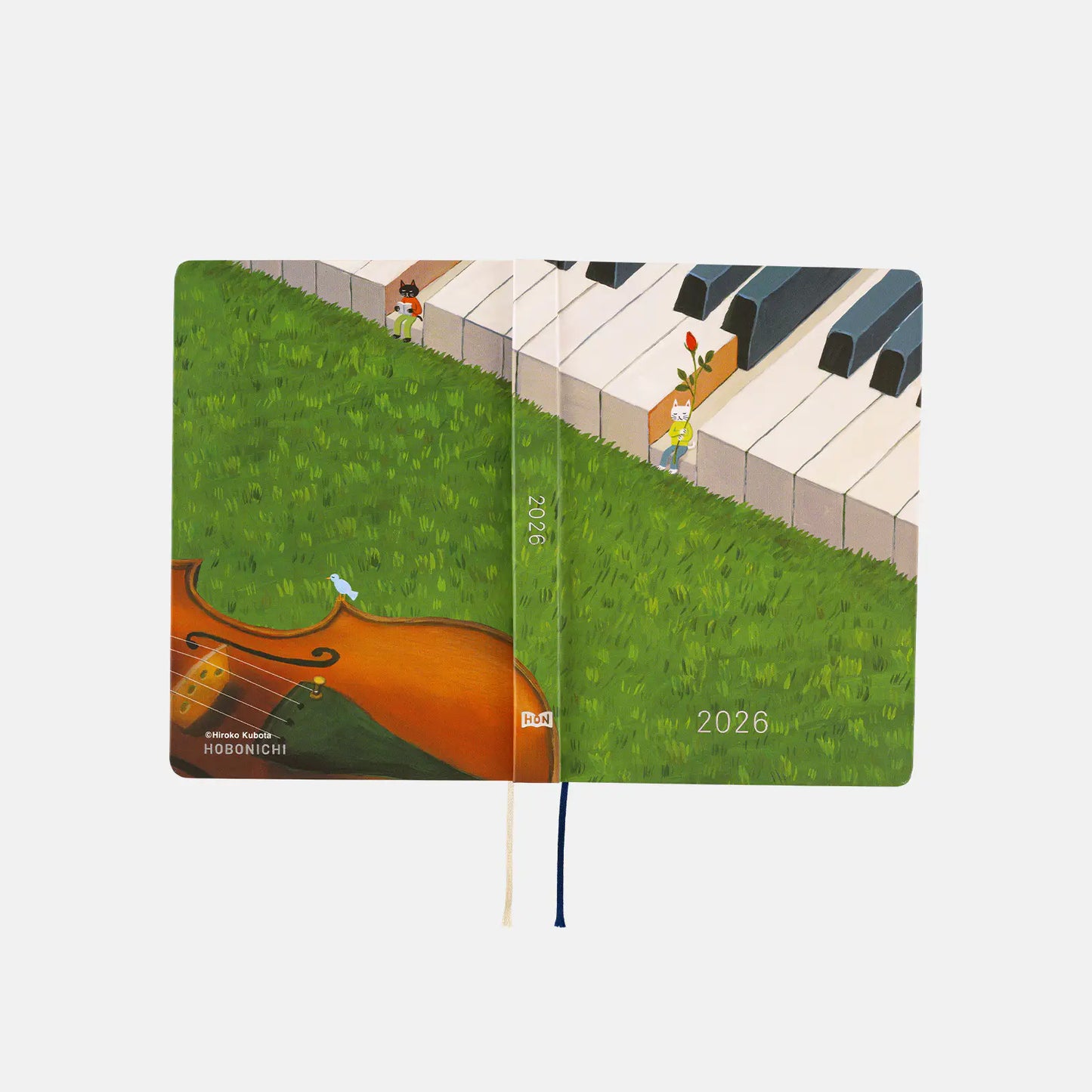 PRE-ORDER Hobonichi Techo 2026 Hiroko Kubota: Waiting on the Chord HON  / A6 Size / Daily / Jan start / Mon start - English Edition