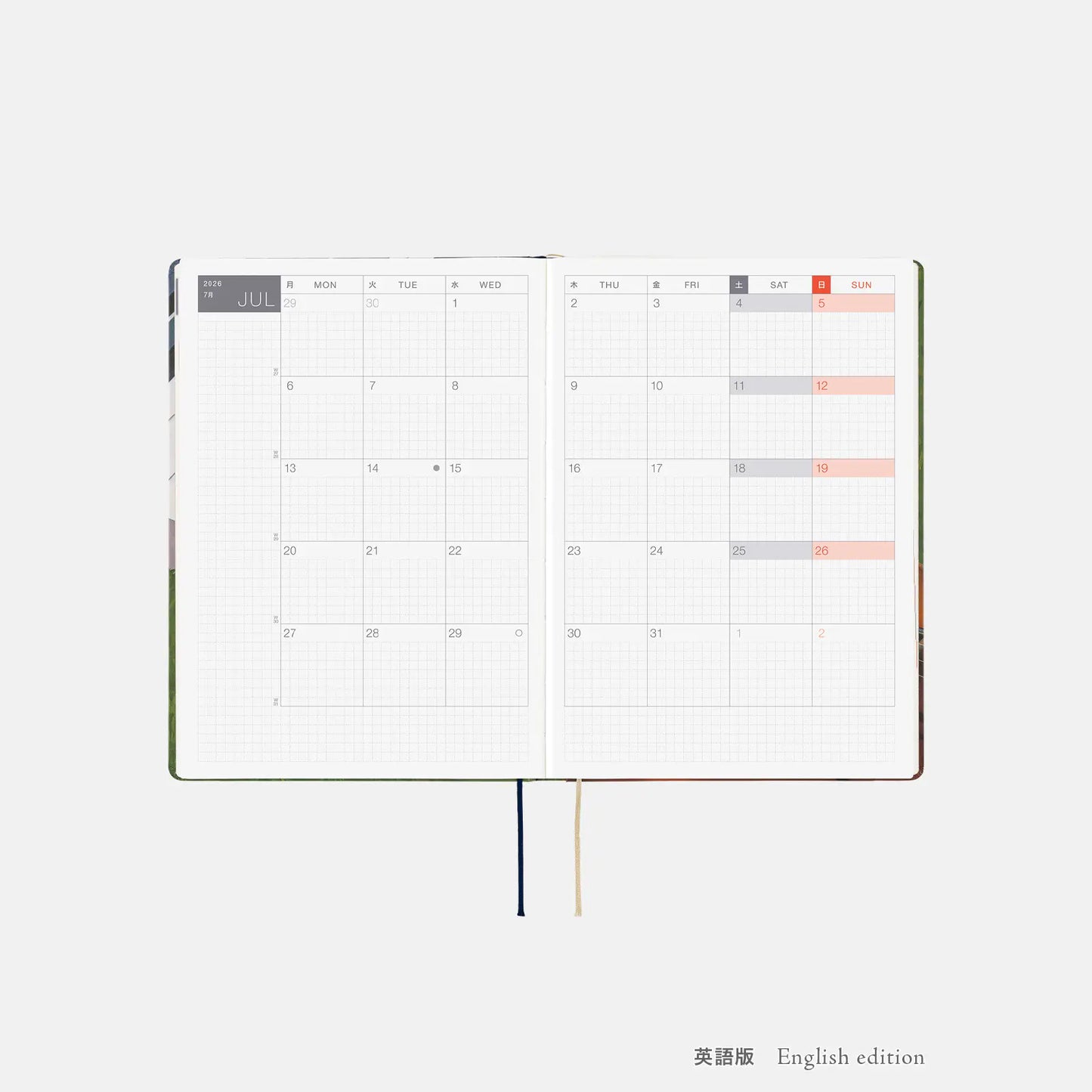 PRE-ORDER Hobonichi Techo 2026 Hiroko Kubota: Waiting on the Chord HON / A5 Size / Daily / Jan start / Mon start - English Edition