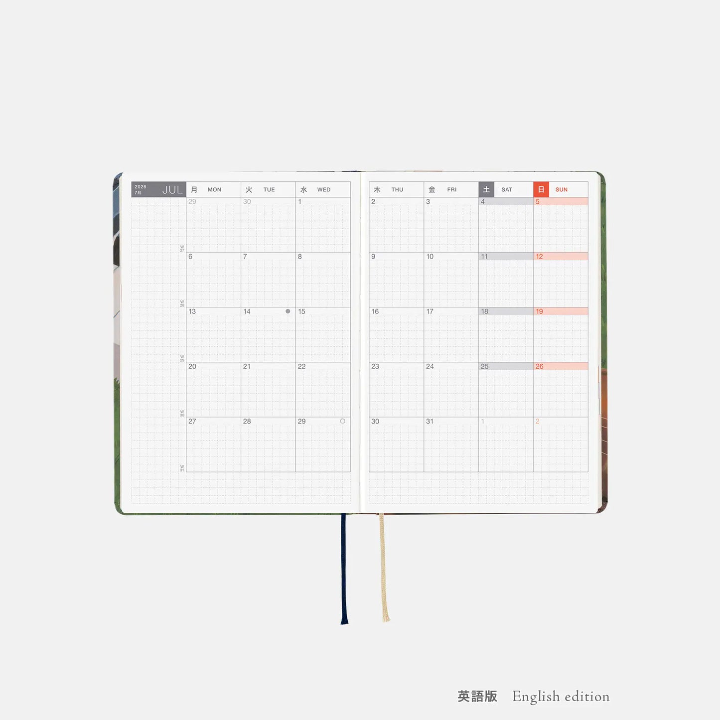 PRE-ORDER Hobonichi Techo 2026 Hiroko Kubota: Waiting on the Chord HON  / A6 Size / Daily / Jan start / Mon start - English Edition