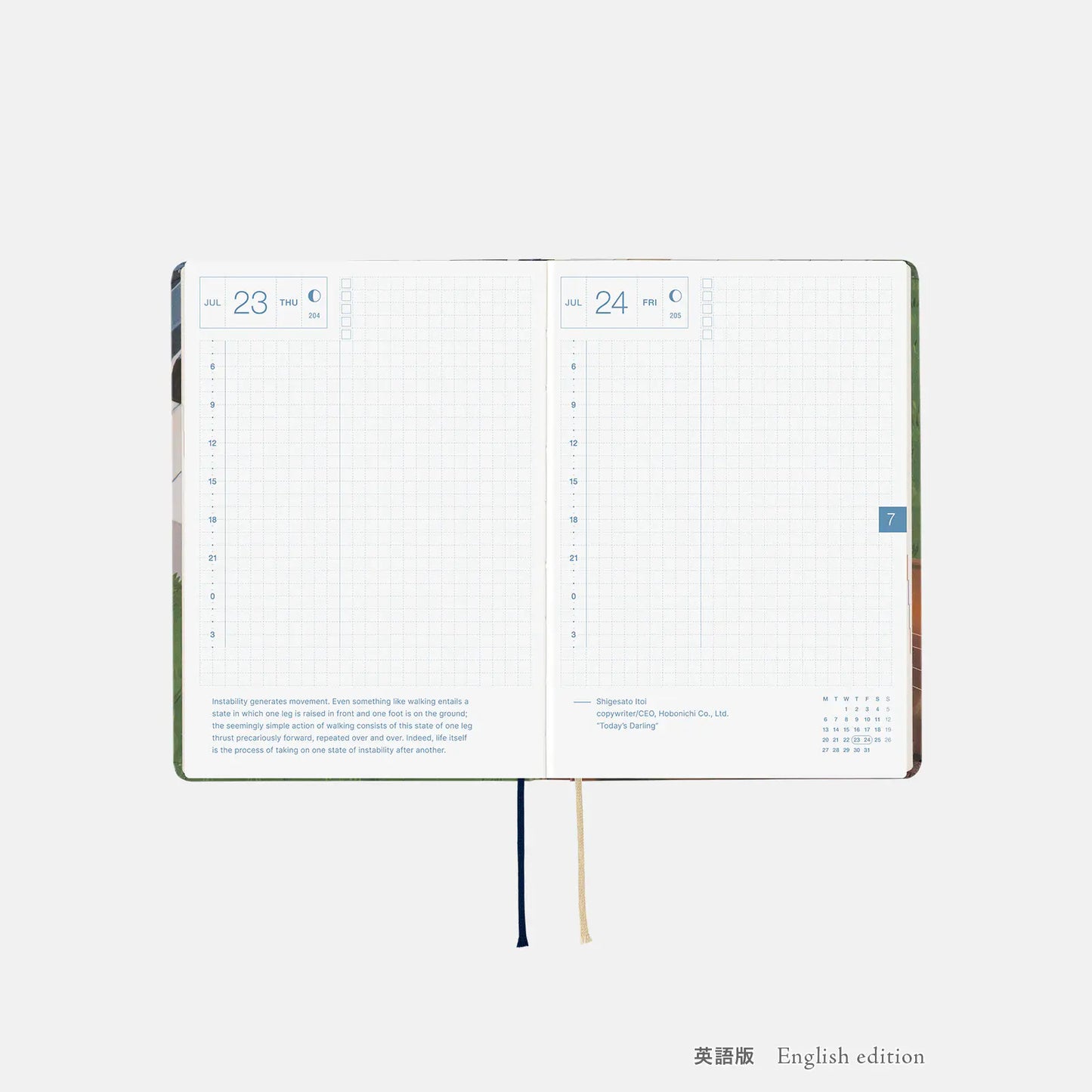 PRE-ORDER Hobonichi Techo 2026 Hiroko Kubota: Waiting on the Chord HON  / A6 Size / Daily / Jan start / Mon start - English Edition