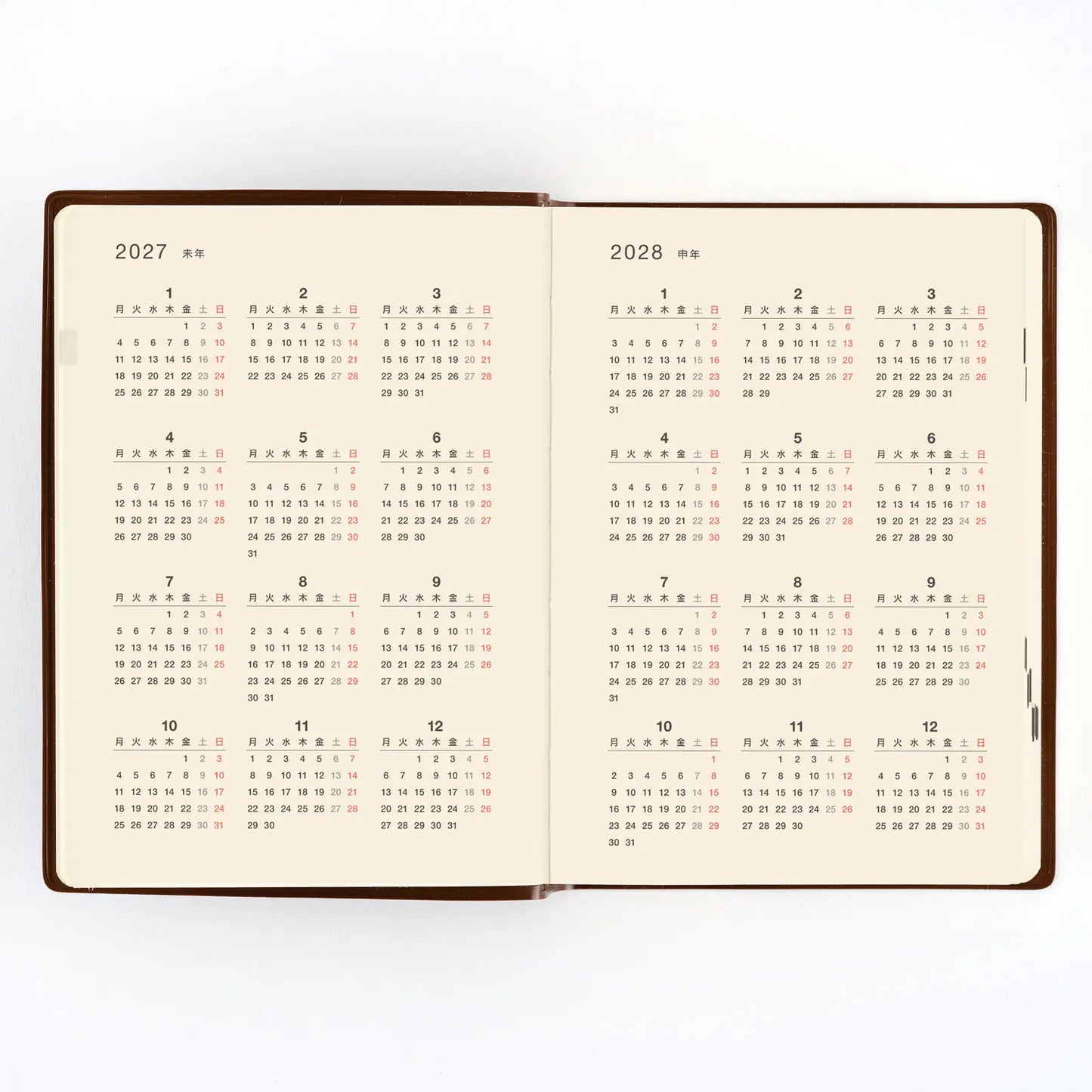 PRE-ORDER Hobonichi Techo 2026 Hobonichi 5-Year Techo Japanese Book (2026-2030) [A6 size] A6 Size / 2026-2030 / Five Years in One Book