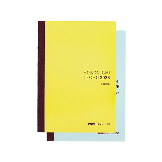 PRE-ORDER Hobonichi Techo 2026 Japanese Cousin Avec Books (January Start) A5 Size / Daily 6-month x 2 book set / Jan start / Mon start - Japanese Edition