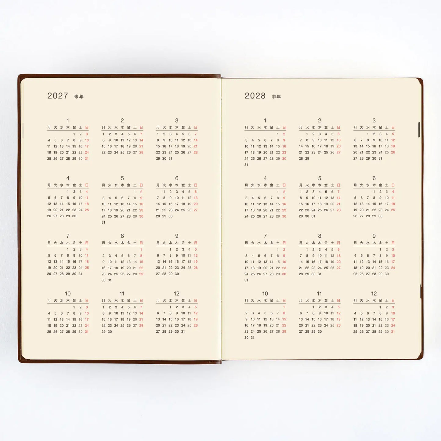 Hobonichi Techo 2026 Large Hobonichi 5-Year Techo Japanese Book (2026-2030) [A5 size] A5 Size / 2025-2029 / Five Years in One Book
