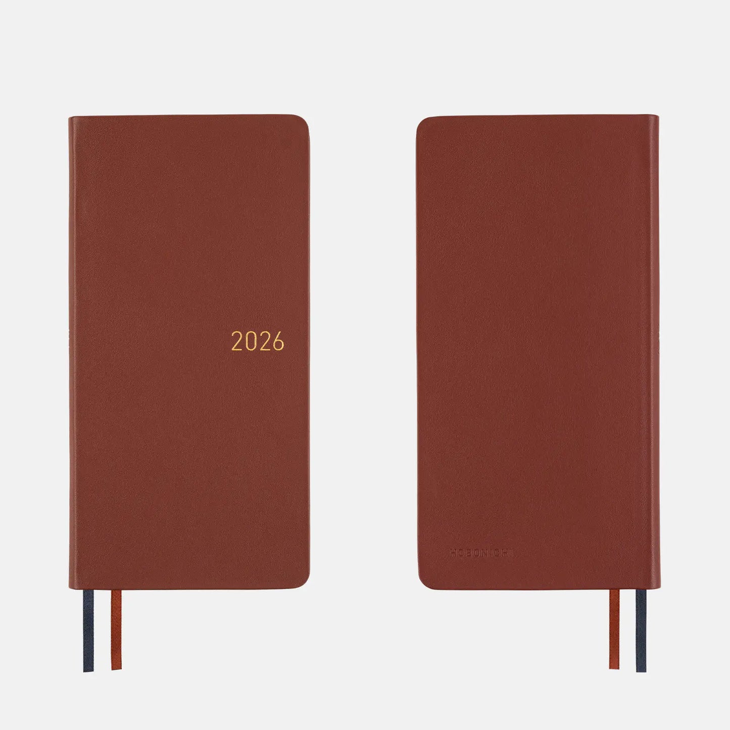 Hobonichi Techo 2026 Leather: Wine Brown Weeks Hardcover Book / Weekly Horizontal / Jan start / Mon start - English Edition