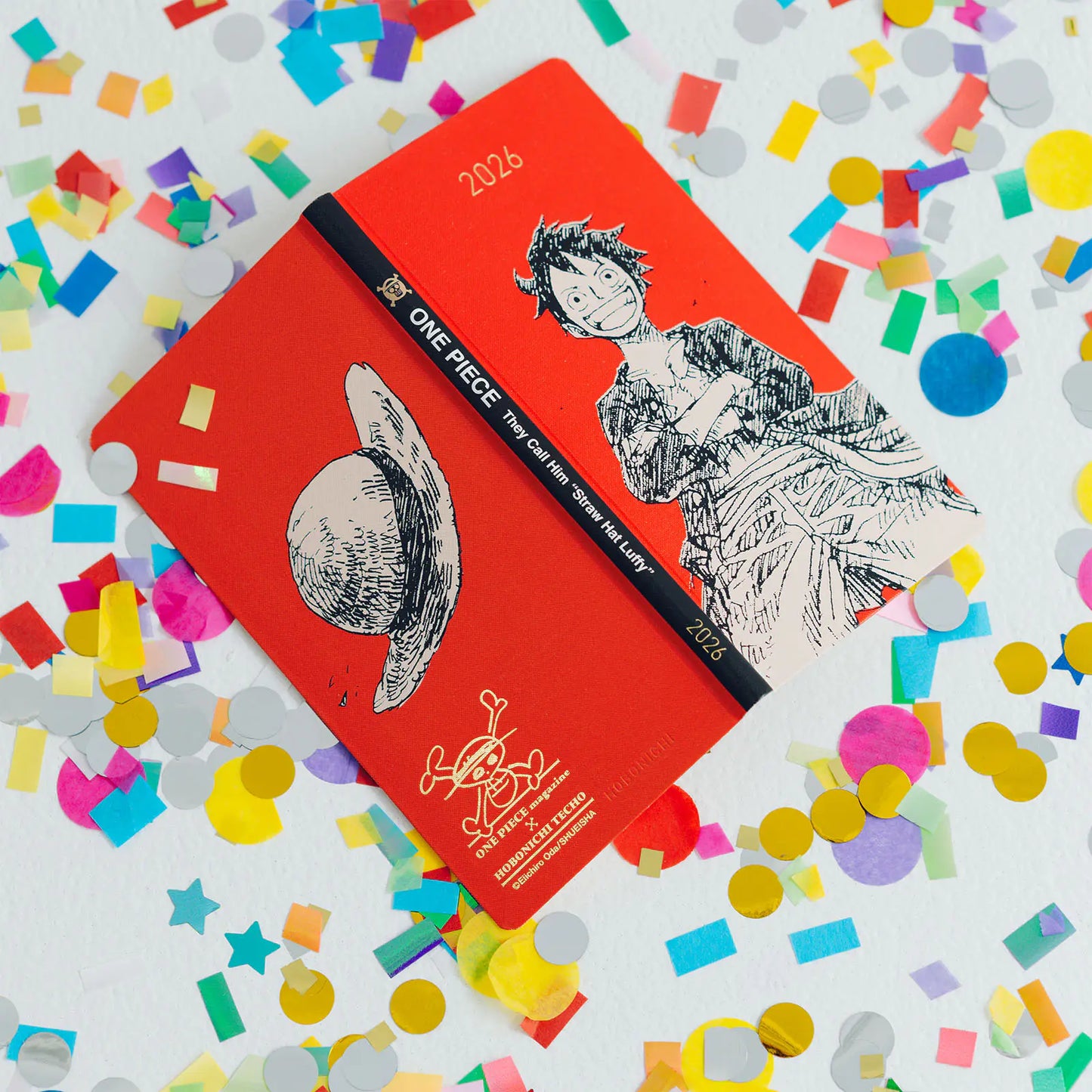 Hobonichi Techo 2026 ONE PIECE magazine: Straw Hat Luffy (Red) Weeks Hardcover Book / Weekly Horizontal / Jan start / Mon start - English Edition