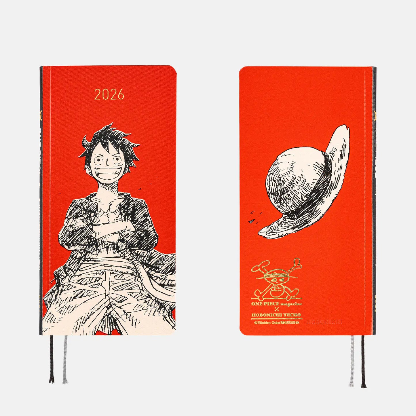Hobonichi Techo 2026 ONE PIECE magazine: Straw Hat Luffy (Red) Weeks Hardcover Book / Weekly Horizontal / Jan start / Mon start - English Edition