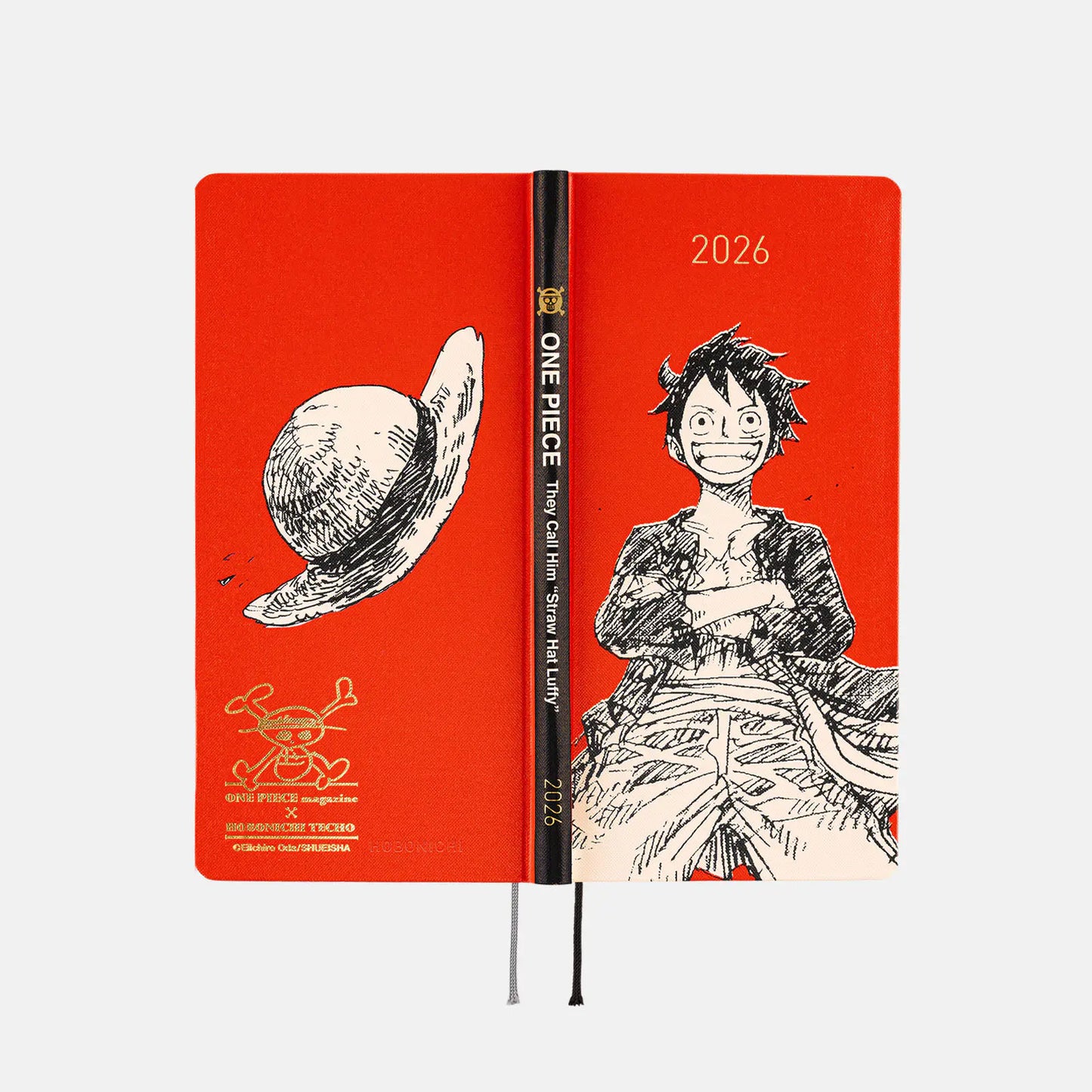 Hobonichi Techo 2026 ONE PIECE magazine: Straw Hat Luffy (Red) Weeks Hardcover Book / Weekly Horizontal / Jan start / Mon start - English Edition