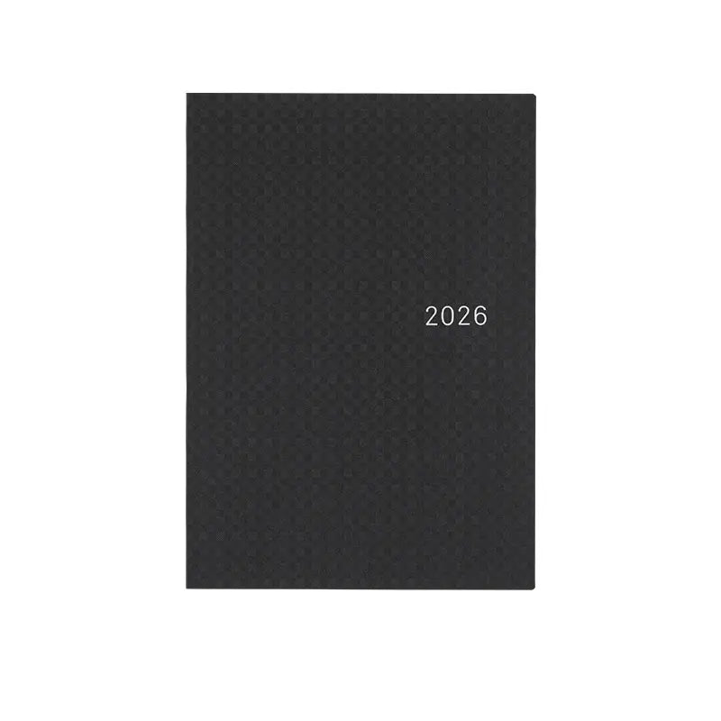 PRE-ORDER Hobonichi Techo 2026 Paper Series: Black Gingham HON / A5 Size / Daily / Jan start / Mon start - English Edition