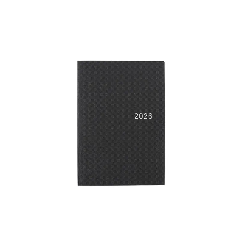 PRE-ORDER Hobonichi Techo 2026 Paper Series: Black Gingham HON  / A6 Size / Daily / Jan start / Mon start - English Edition