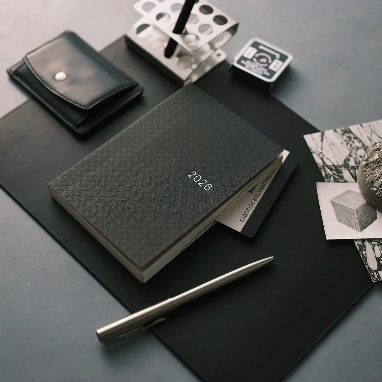 PRE-ORDER Hobonichi Techo 2026 Paper Series: Black Gingham HON  / A6 Size / Daily / Jan start / Mon start - English Edition