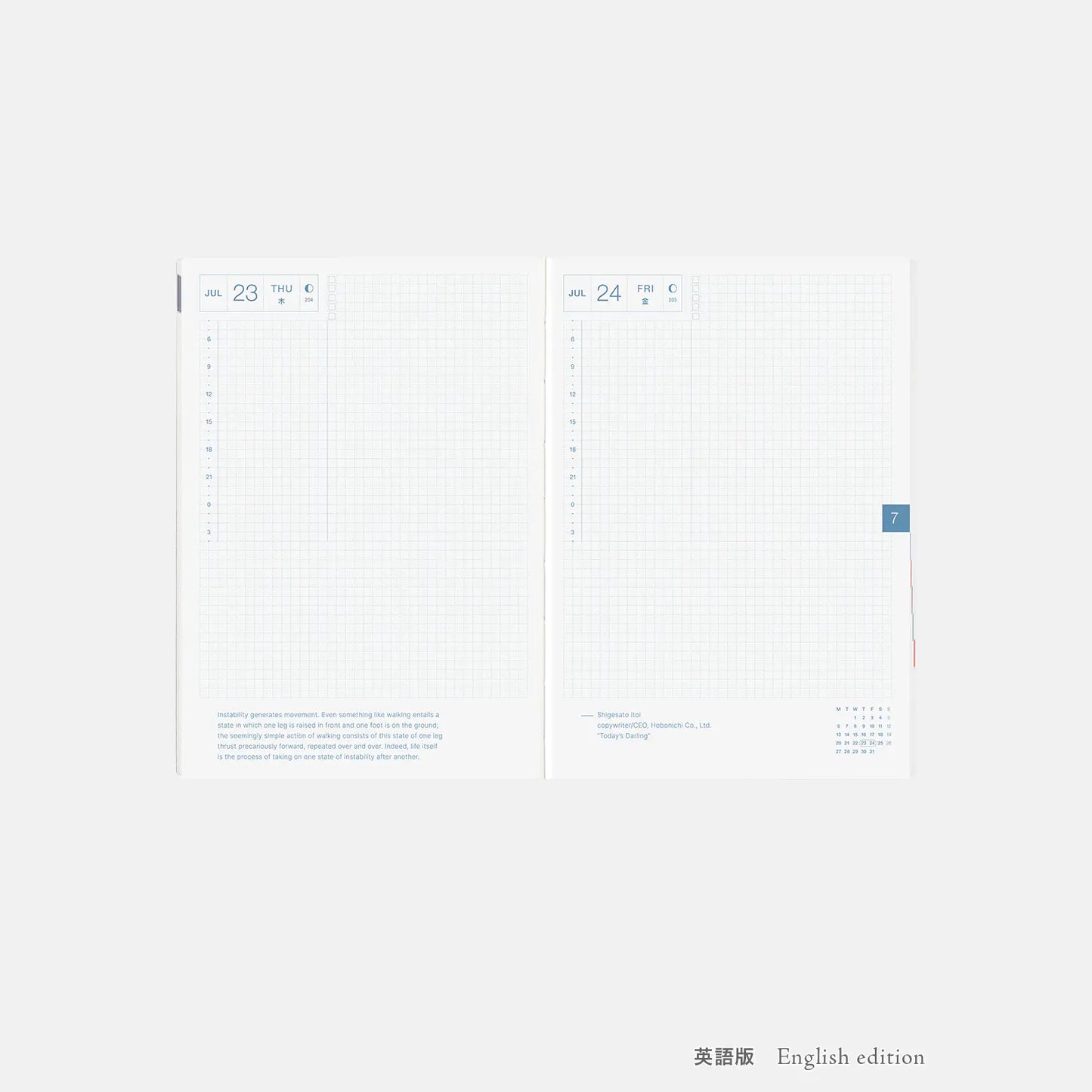PRE-ORDER Hobonichi Techo 2026 Paper Series: Black Gingham HON / A5 Size / Daily / Jan start / Mon start - English Edition