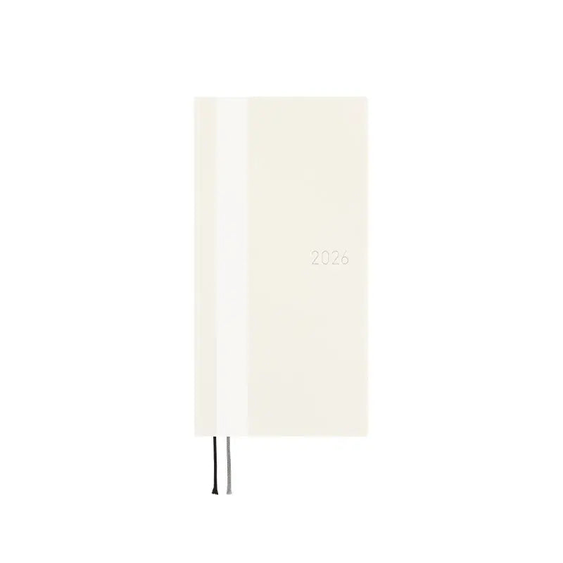 Hobonichi Techo 2026 White Line: Ivory Weeks Softcover Book / Weekly Horizontal / Jan start / Mon start - English Edition