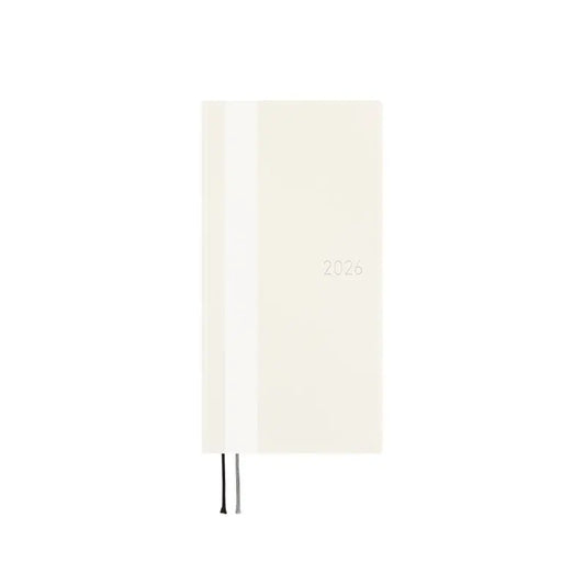 PRE-ORDER Hobonichi Techo 2026 White Line: Ivory Weeks Softcover Book / Weekly Horizontal / Jan start / Mon start - English Edition