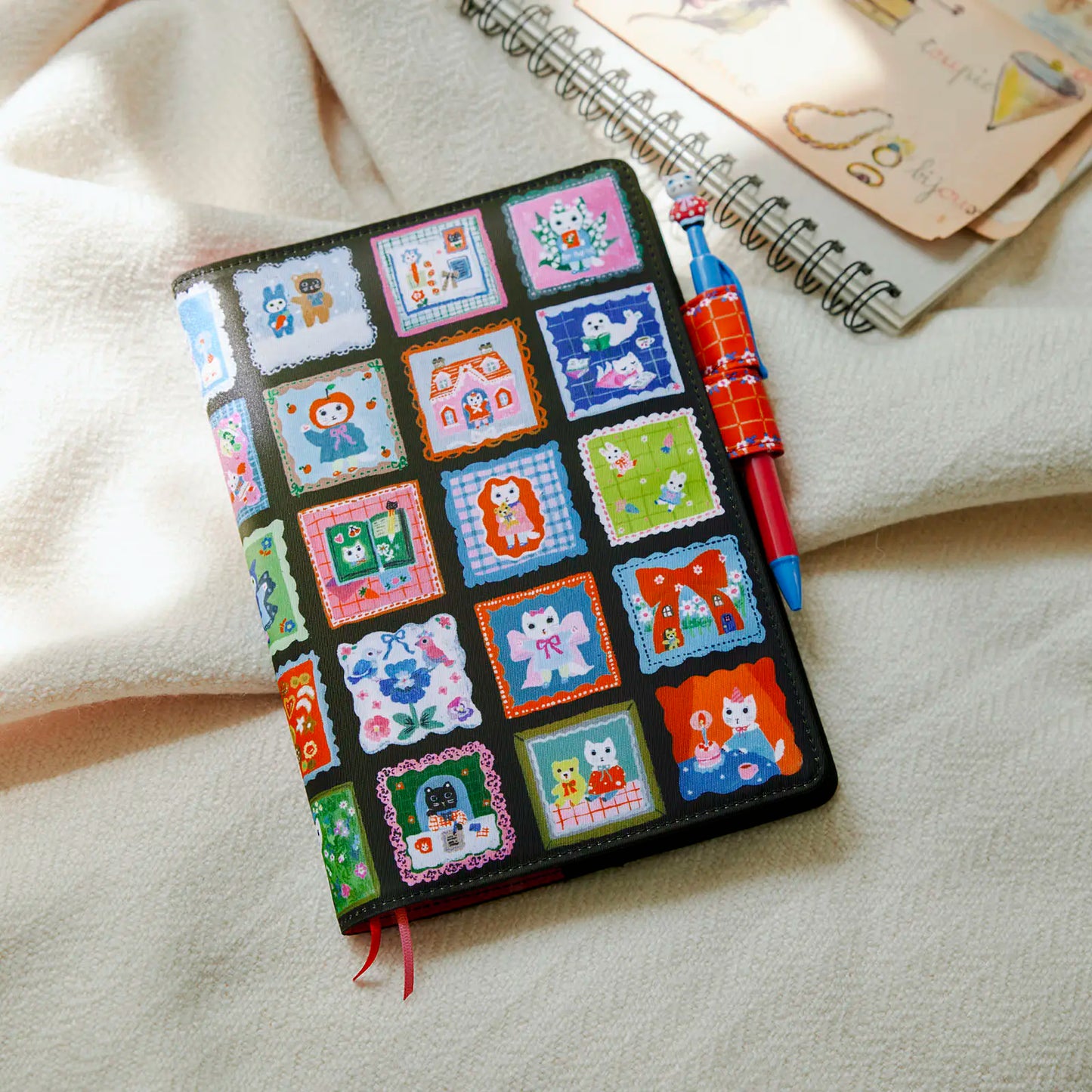 Hobonichi Techo 2026 Yumi Kitagishi: White Cat’s Daily Life A5 Cousin Size Cover (Cover Only)