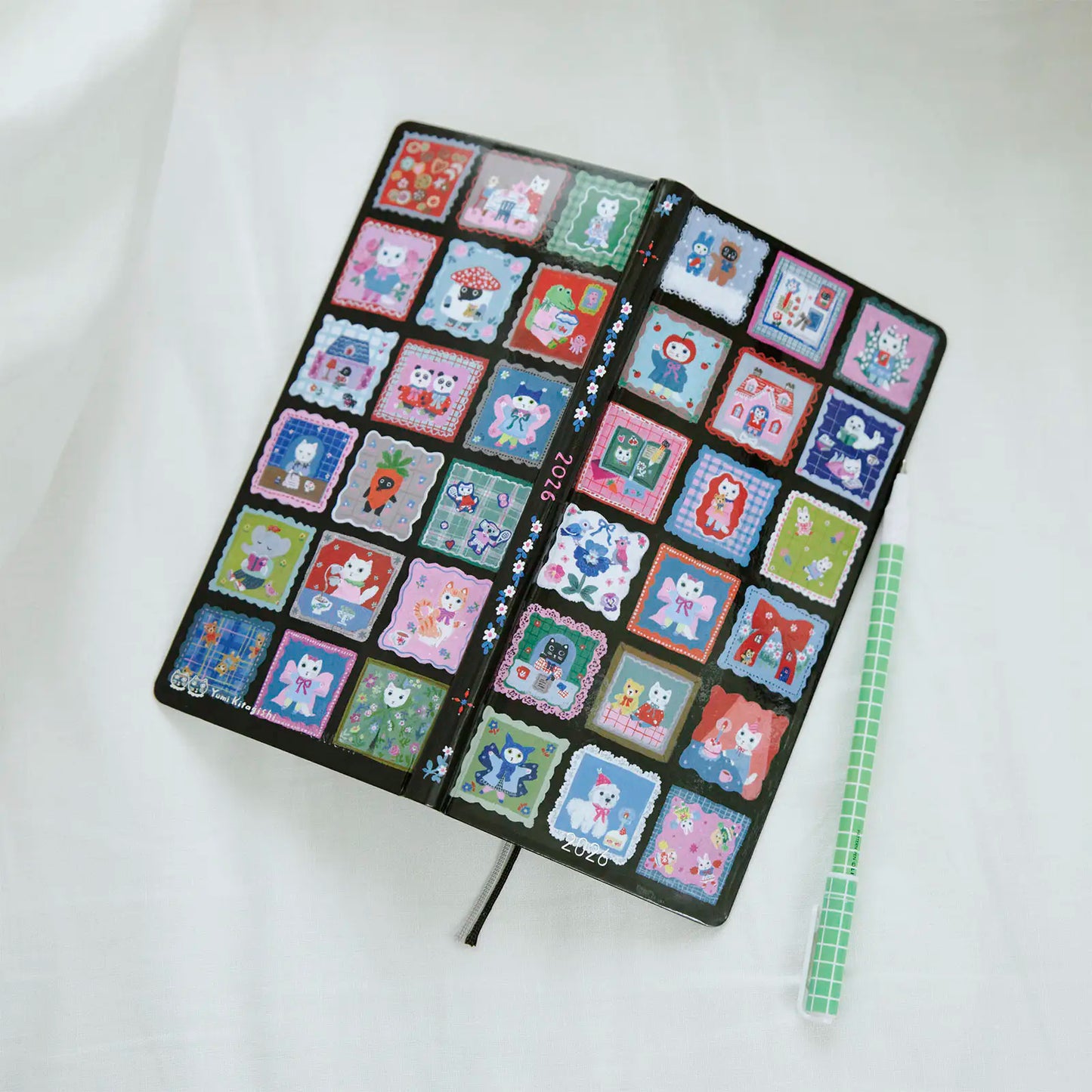 PRE-ORDER Hobonichi Techo 2026 Yumi Kitagishi: White Cat’s Daily Life Weeks Hardcover Book / Weekly Horizontal / Jan start / Mon start - English Edition