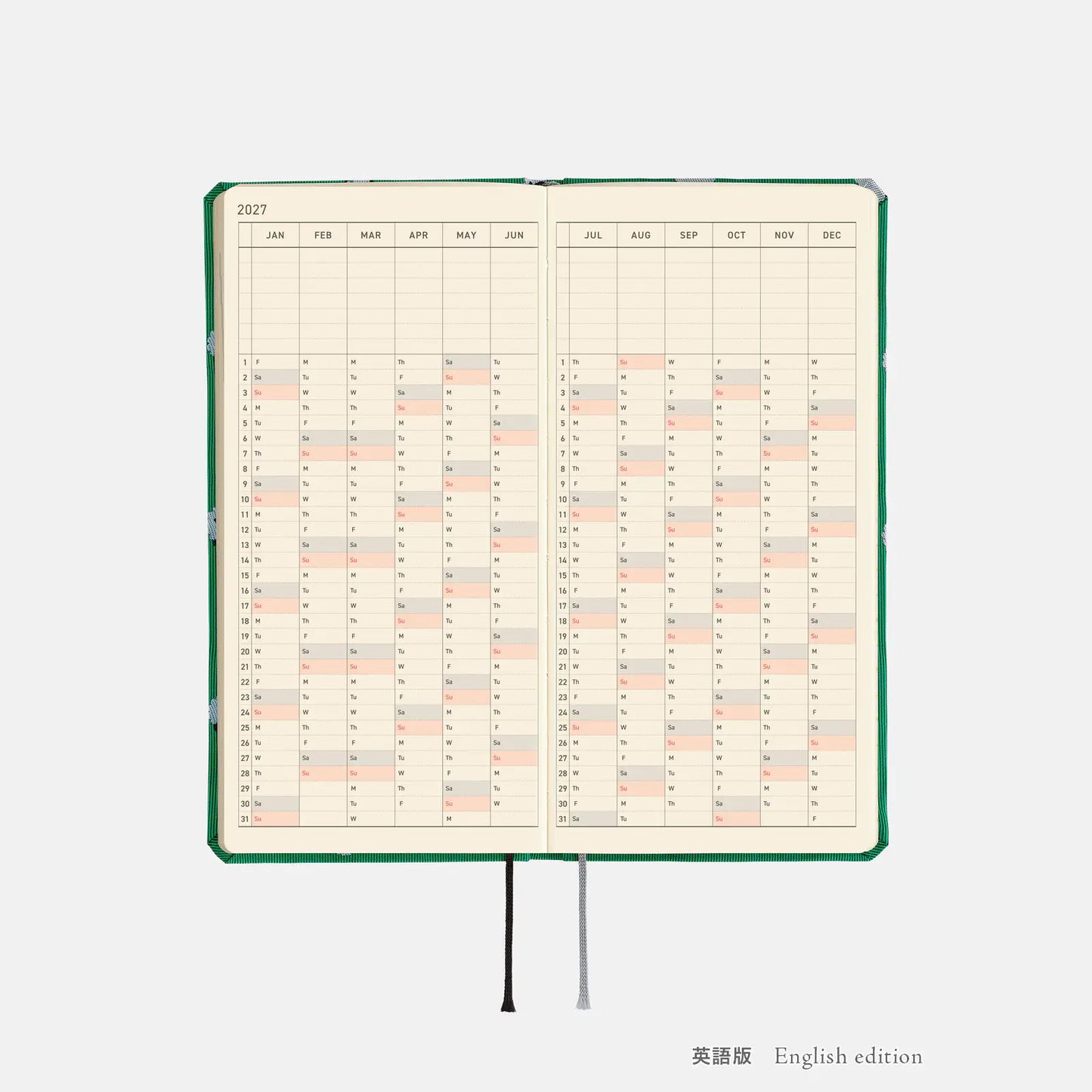 Hobonichi Techo 2027 Bow & Tie: Sheep Sheep Sheep Weeks Mega Hardcover Book / Weekly Horizontal / Jan start / Mon start - English Edition