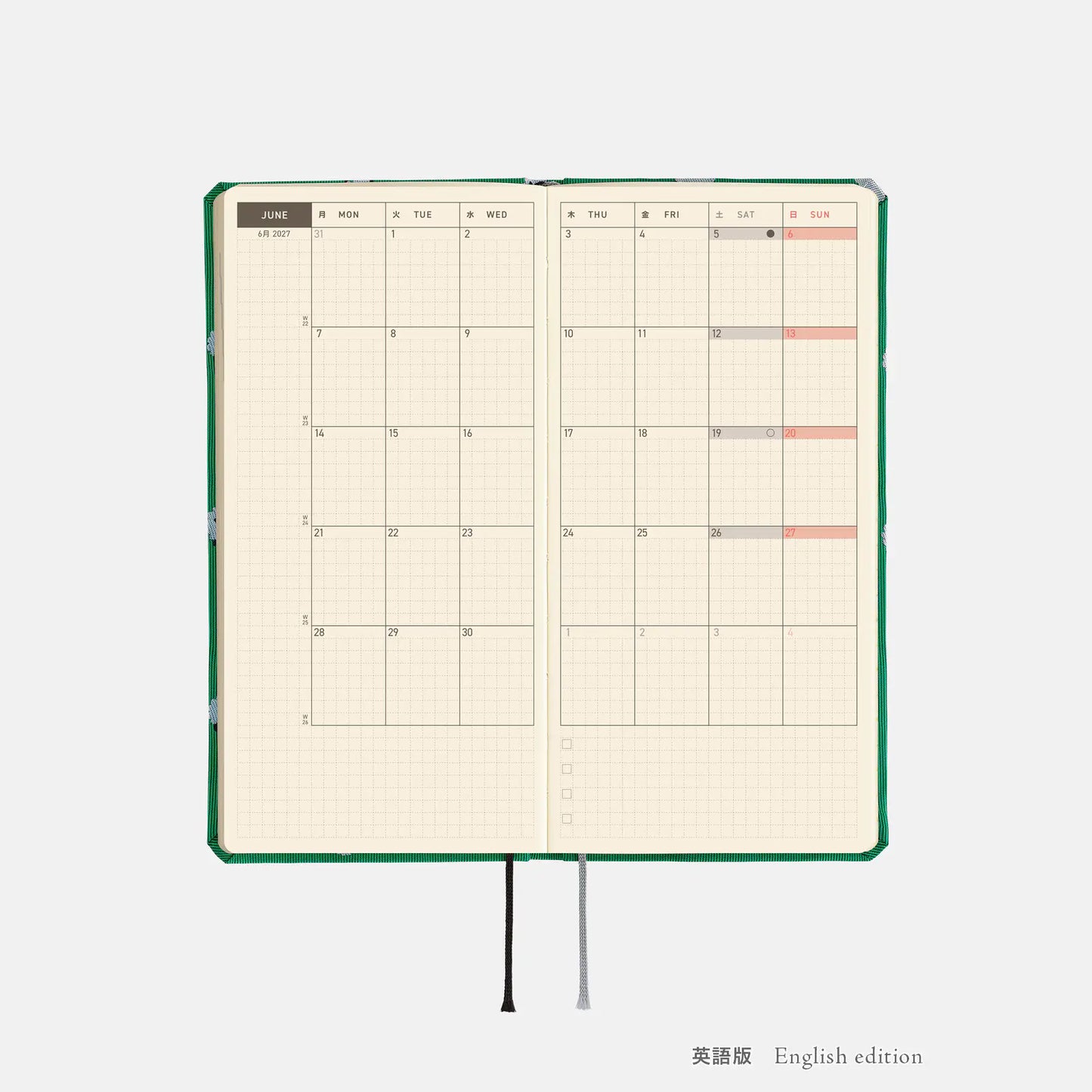 Hobonichi Techo 2027 Bow & Tie: Sheep Sheep Sheep Weeks Mega Hardcover Book / Weekly Horizontal / Jan start / Mon start - English Edition