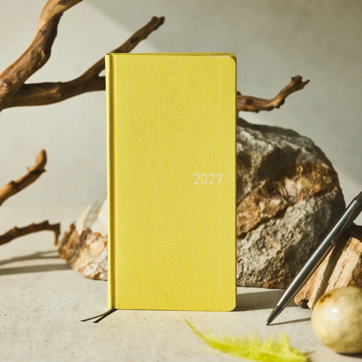 Weeks MEGA, Hobonichi Techo 2027 Colors: Canaria Yellow Weeks Mega Hardcover Book / Weekly Horizontal / Jan start / Mon start - English Edition
