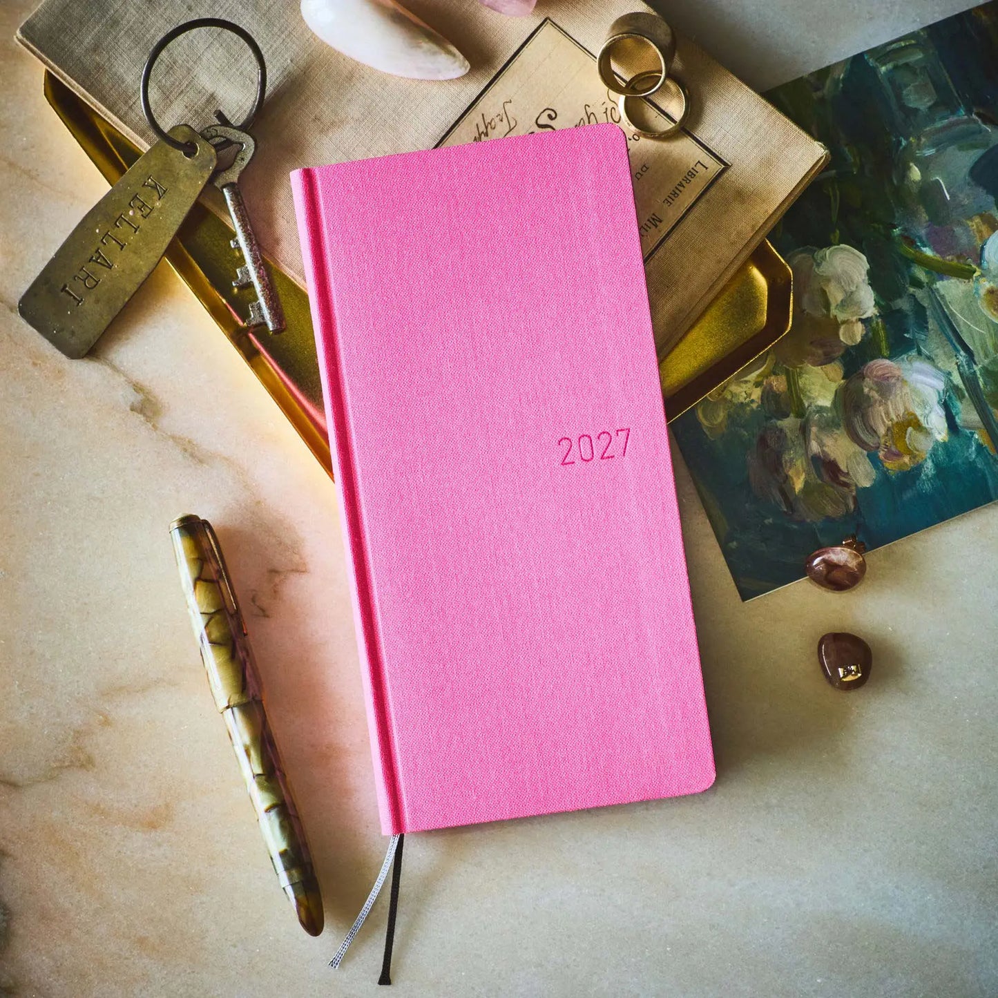Hobonichi Techo 2027 Colors: Pink Sapphire Weeks Mega Hardcover Book / Weekly Horizontal / Jan start / Mon start - English Edition