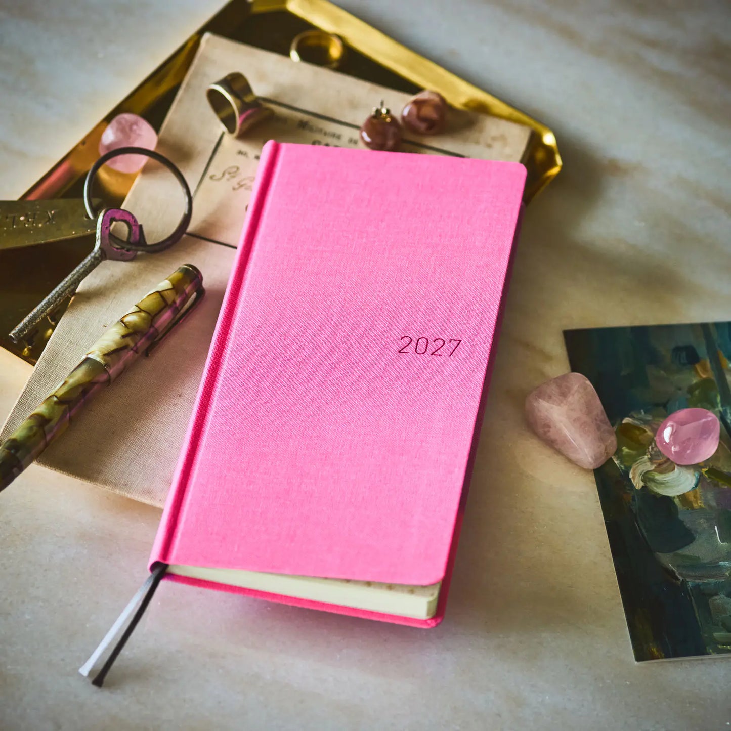 Hobonichi Techo 2027 Colors: Pink Sapphire Weeks Mega Hardcover Book / Weekly Horizontal / Jan start / Mon start - English Edition
