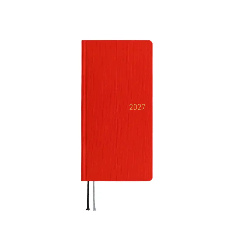 Hobonichi Techo 2027 Colors: Poppy Red Weeks Hardcover Book / Weekly Horizontal / Jan start / Mon start - English Edition