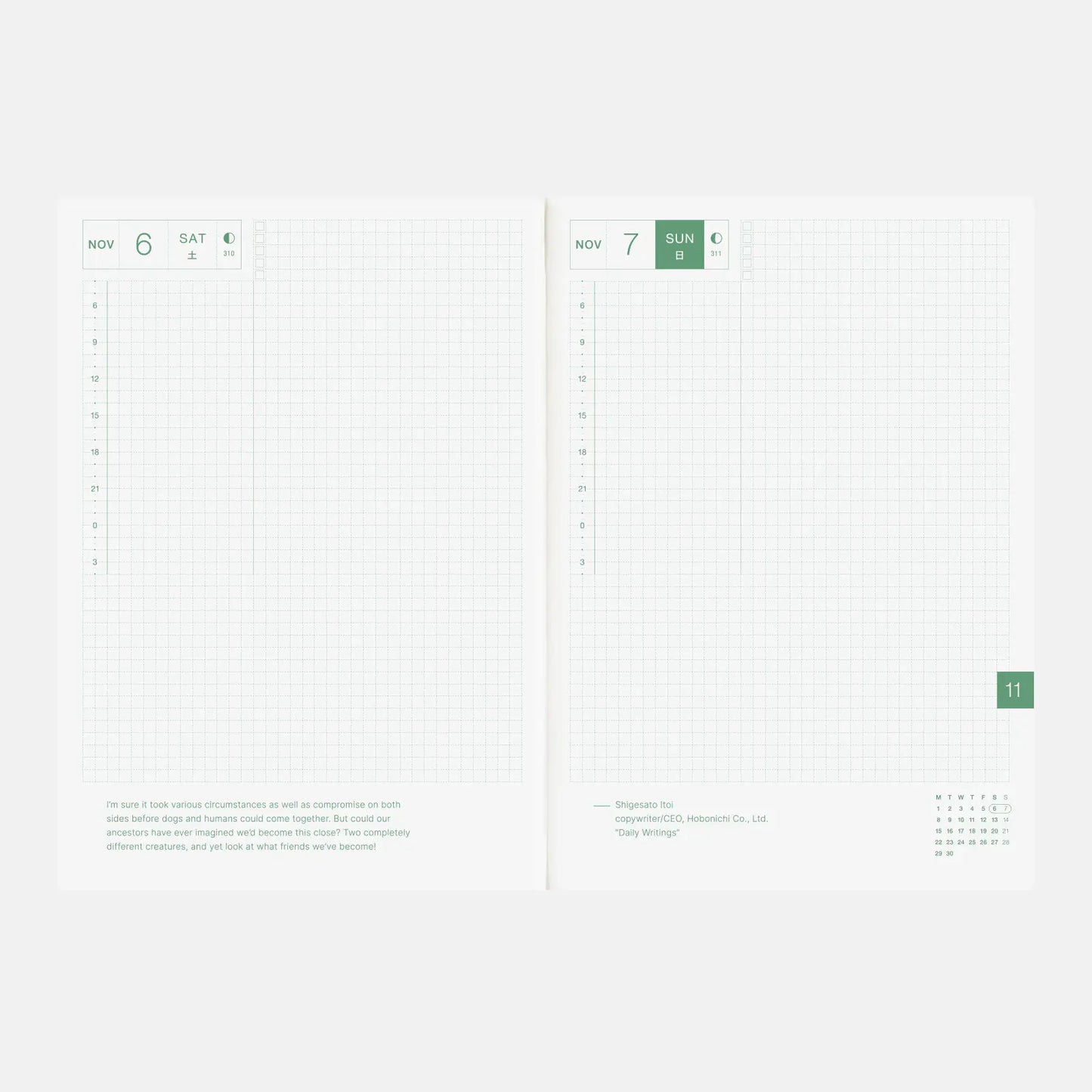 Hobonichi Techo 2027 English Cousin Book A5 size / Daily / Jan start / Mon start - English Edition