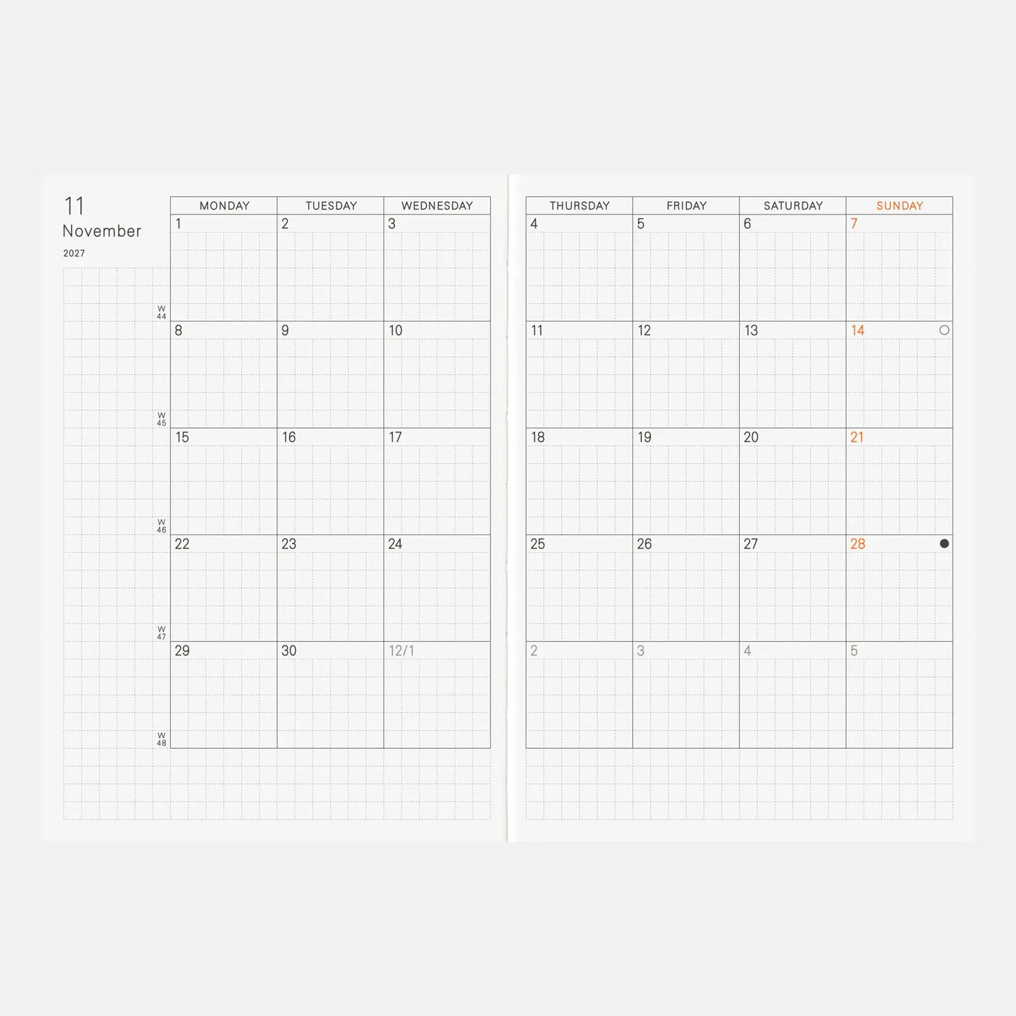 Hobonichi Techo 2027 English Planner Book A6 size / Daily / Jan start / Mon start - English Edition
