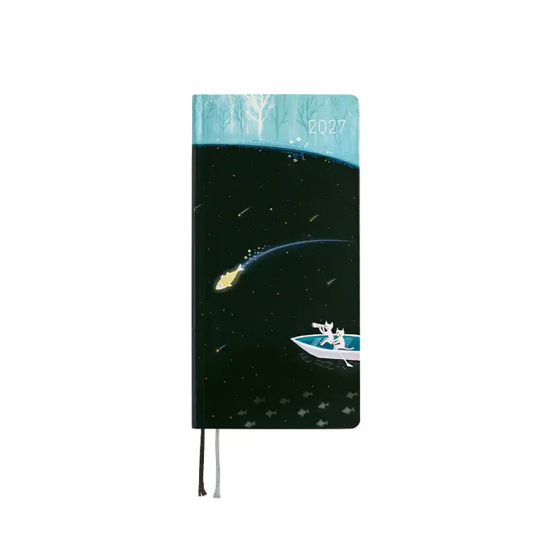 Hobonichi Techo 2027 Hiroko Kubota: Meteor Shower in the Light Blue Forest Weeks Hardcover Book / Weekly Horizontal / Jan start / Mon start - English Edition