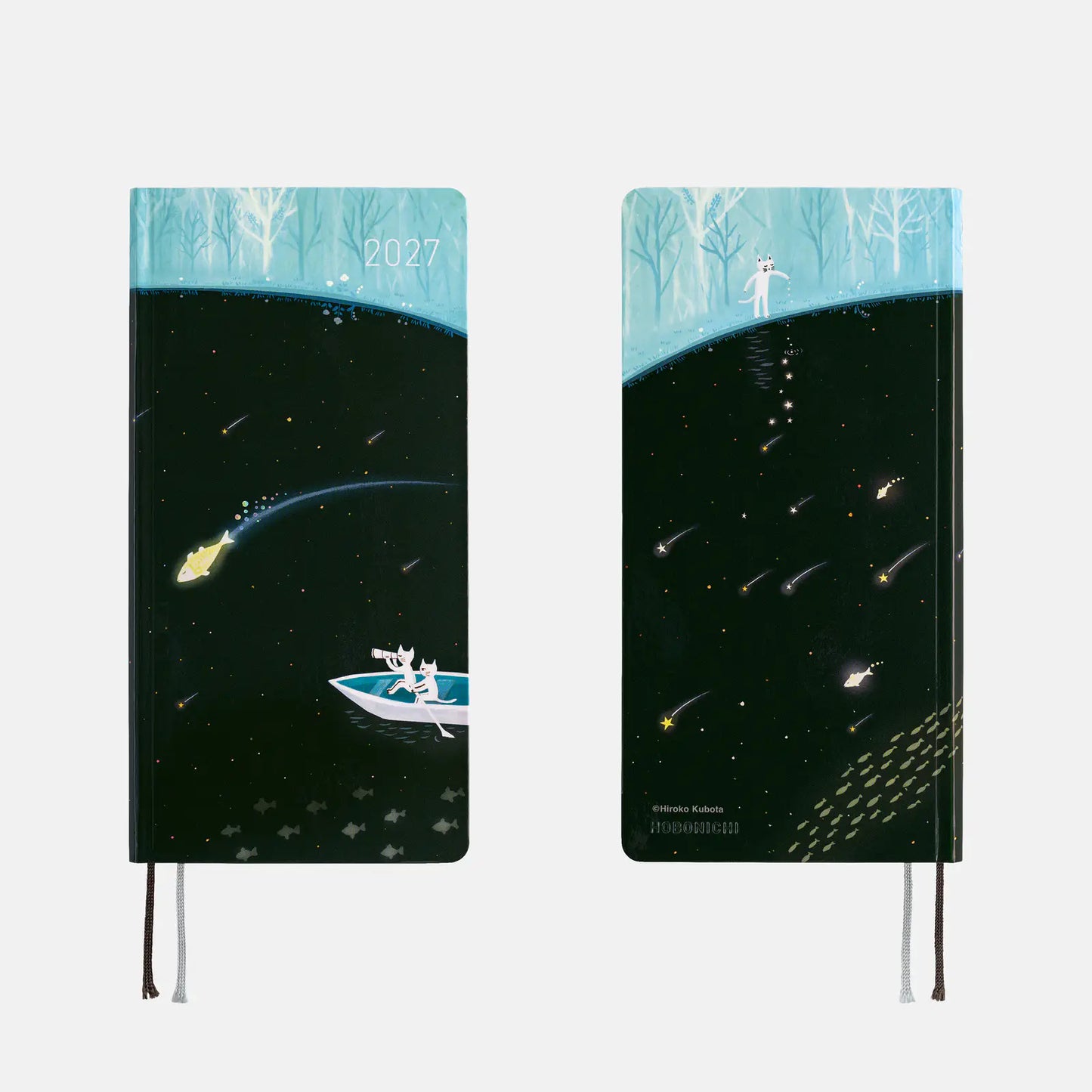 Hobonichi Techo 2027 Hiroko Kubota: Meteor Shower in the Light Blue Forest Weeks Hardcover Book / Weekly Horizontal / Jan start / Mon start - English Edition